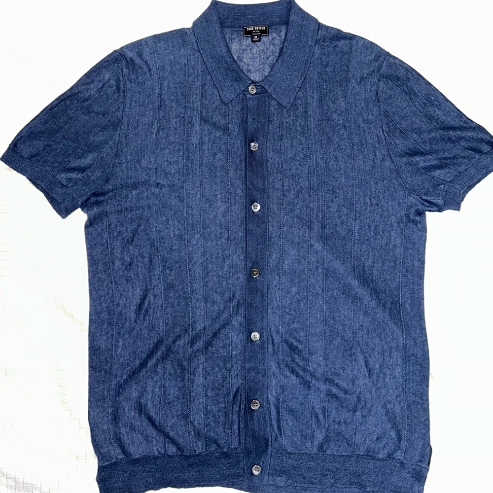 Linen blend Full Placket Polo